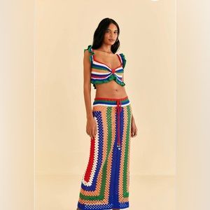 Farm Rio Pitta Crochet Skirt